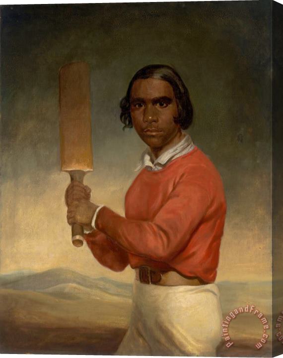 J.M. Crossland Portrait of Nannultera, a Young Poonindie Cricketer Stretched Canvas Print / Canvas Art