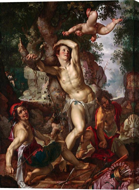 Joachim Anthonisz Wtewael The Martyrdom of Saint Sebastian Stretched Canvas Painting / Canvas Art
