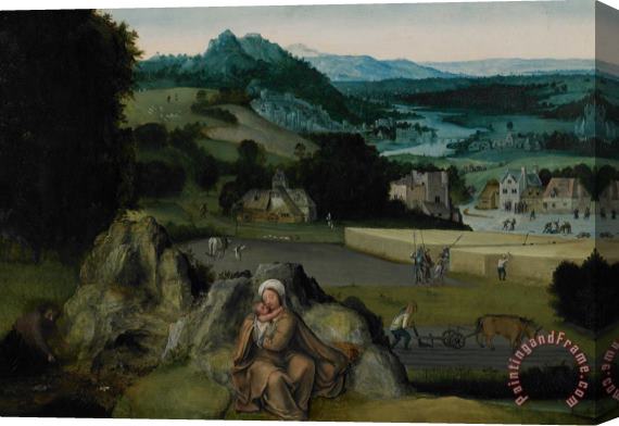 Joachim Patinir The Rest On The Flight Into Egypt Stretched Canvas Print / Canvas Art
