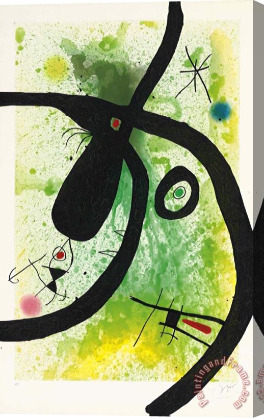 Joan Miro Le Chasseur De Pieuvres, 1969 Stretched Canvas Painting / Canvas Art