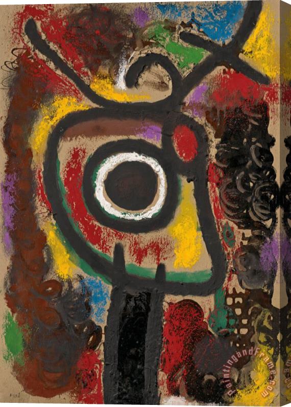 Joan Miro Personnage Et Oiseau, 1963 Stretched Canvas Painting / Canvas Art