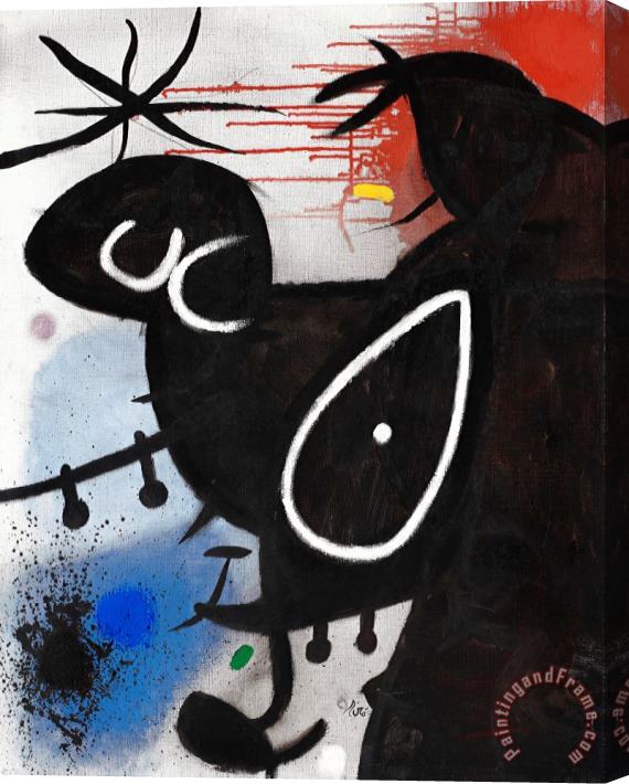 Joan Miro Tete, Oiseau, Etoile, 1976 Stretched Canvas Print / Canvas Art