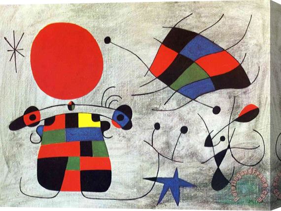 Joan Miro The Smile of The Flamboyant Wings Stretched Canvas Painting / Canvas Art