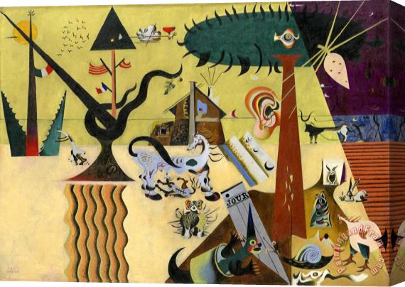 Joan Miro The Tilled Field 1924 Stretched Canvas Print / Canvas Art