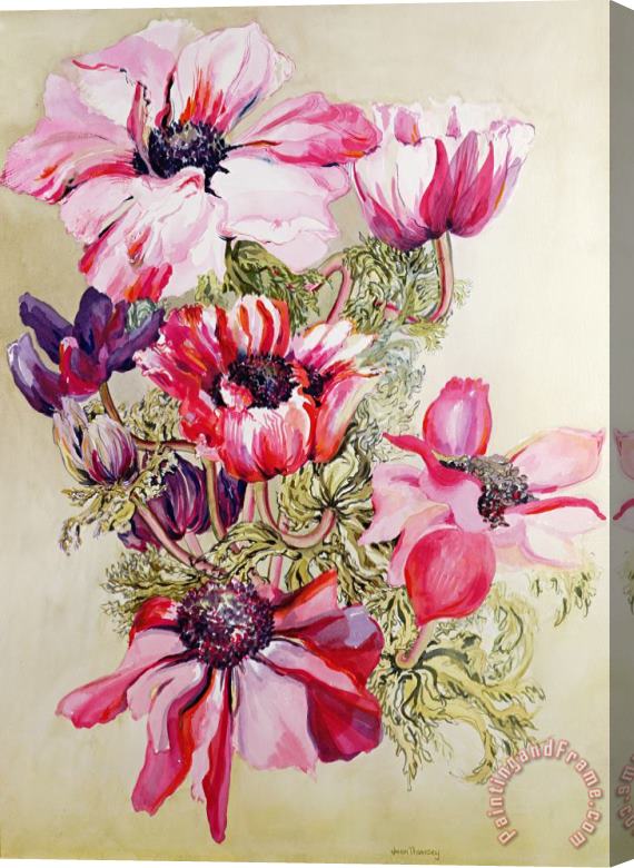 Joan Thewsey Anemones Stretched Canvas Painting / Canvas Art