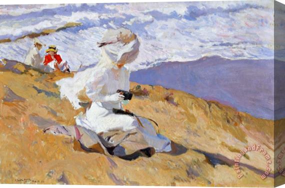 Joaquin Sorolla y Bastida Capturing The Moment Stretched Canvas Painting / Canvas Art