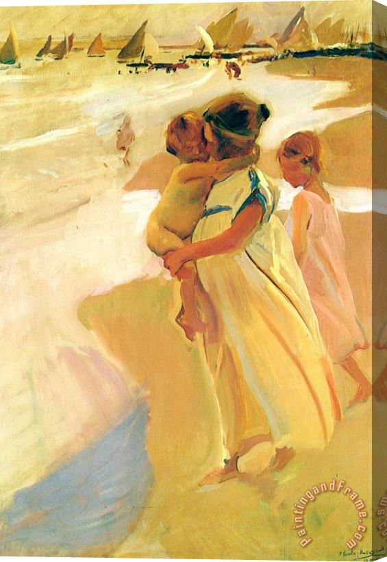 Joaquin Sorolla y Bastida Going for a Swim, Valencia Stretched Canvas Painting / Canvas Art