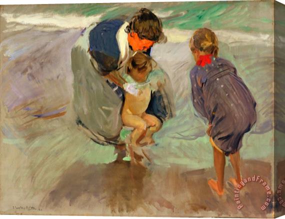 Joaquin Sorolla y Bastida On The Beach Stretched Canvas Painting / Canvas Art