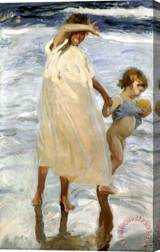 Joaquin Sorolla y Bastida The Two Sisters Stretched Canvas Painting / Canvas Art