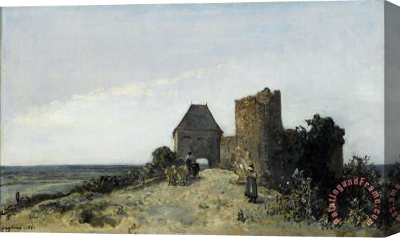 Johan Barthold Jongkind Ruins of The Rosemont Castle Stretched Canvas Print / Canvas Art