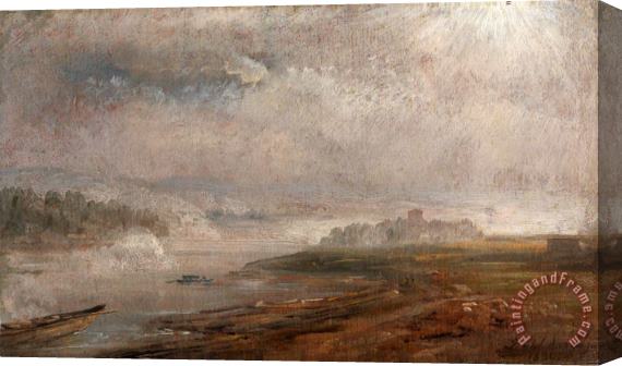 Johan Christian Dahl The Elbe on a Foggy Morning Stretched Canvas Painting / Canvas Art