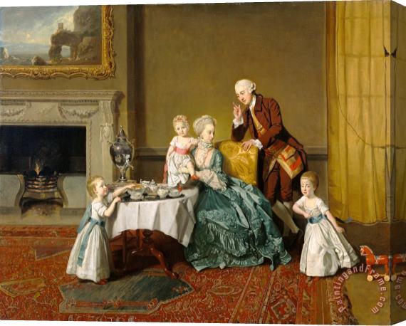 Johan Joseph Zoffany John, Fourteenth Lord Willoughby De Broke, And His Family Stretched Canvas Print / Canvas Art
