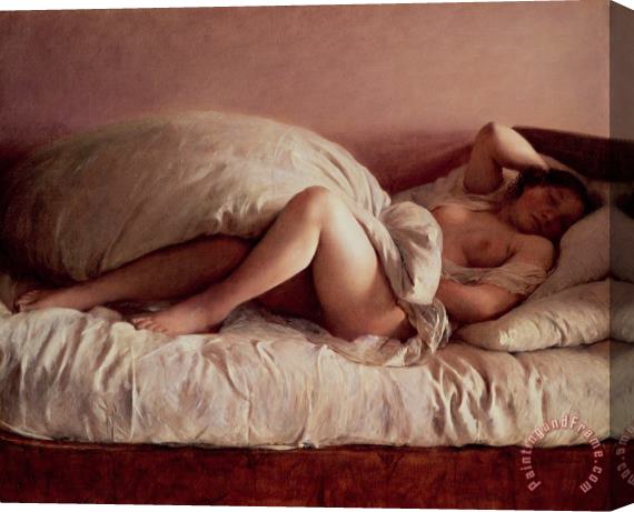 Johann Baptist Reiter Sleeping woman Stretched Canvas Painting / Canvas Art
