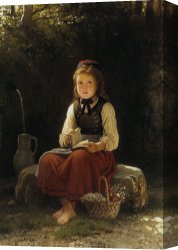 Georg Pauli Canvas Prints - Young Girl at The Well by Johann Georg Meyer Von Bremen
