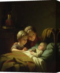 Georg Pauli Canvas Prints - The Three Sisters by Johann Georg