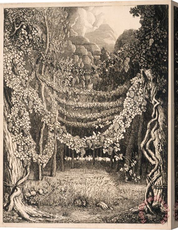 Johann Heinrich Wilhelm Tischbein Imaginary View of a Vineyard Along The Way to The Cave of Polyphemus Stretched Canvas Print / Canvas Art