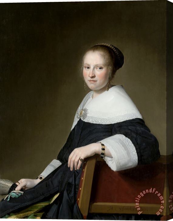 Johannes Cornelisz. Verspronck Portrait of Maria Van Strijp Stretched Canvas Painting / Canvas Art