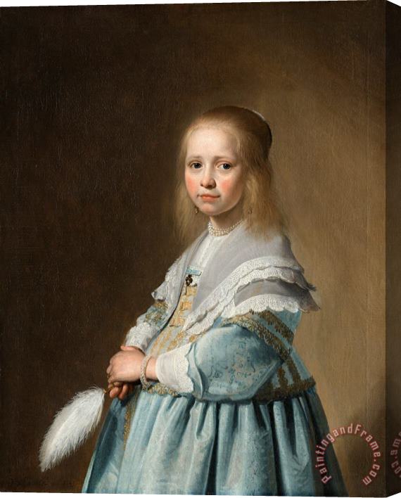 Johannes Cornelisz. Verspronck Portret Van Een Meisje in Het Blauw Stretched Canvas Painting / Canvas Art