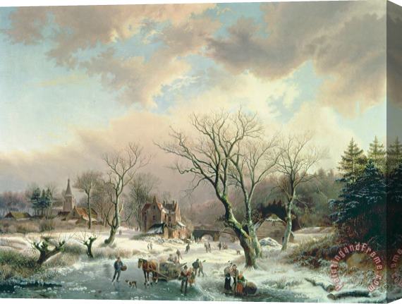 Johannes Petrus van Velzen Winter Scene Stretched Canvas Painting / Canvas Art