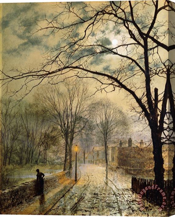 John Atkinson Grimshaw A Moonlit Stroll Bonchurch Isle Of Wight Stretched Canvas Painting / Canvas Art