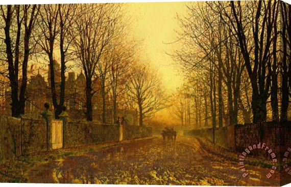 John Atkinson Grimshaw Autumn Evening Stretched Canvas Print / Canvas Art