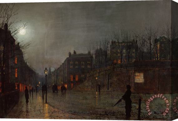 John Atkinson Grimshaw Going Home at Dusk Stretched Canvas Painting / Canvas Art
