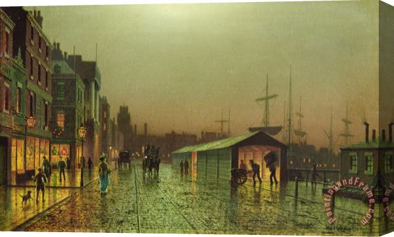 John Atkinson Grimshaw Liverpool Docks Stretched Canvas Painting / Canvas Art