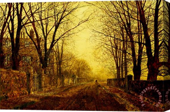 John Atkinson Grimshaw Nocturne in Gold C 1872 Stretched Canvas Painting / Canvas Art
