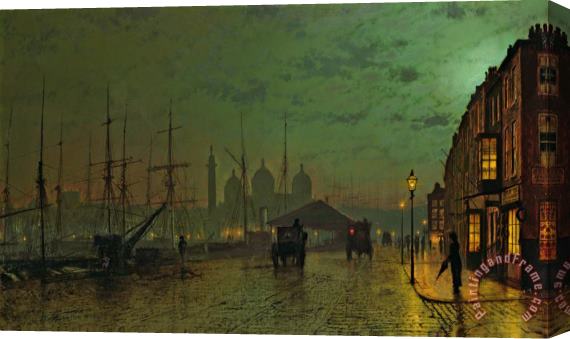 John Atkinson Grimshaw Prince's Dock Hull Stretched Canvas Painting / Canvas Art