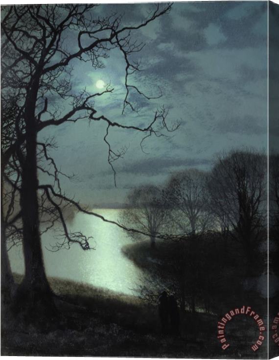 John Atkinson Grimshaw Watching a Moonlit Lake Stretched Canvas Print / Canvas Art