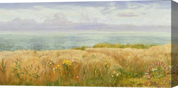 John Brett Summer On The Cliffs Stretched Canvas Painting / Canvas Art