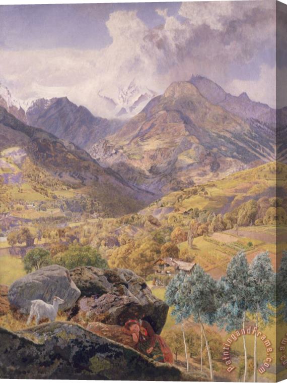 John Brett The Val d'Aosta Stretched Canvas Print / Canvas Art
