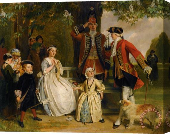 John Callcott Horsley The Unwilling Salute Stretched Canvas Painting / Canvas Art