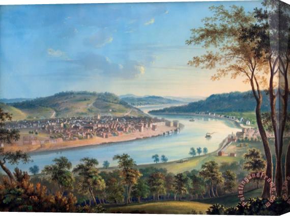 John Caspar Wild View of Cincinnati From Covington Stretched Canvas Painting / Canvas Art