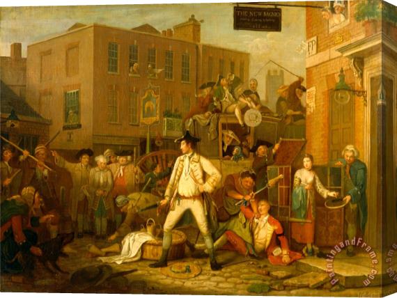 John Collet Scene in a London Street Stretched Canvas Print / Canvas Art