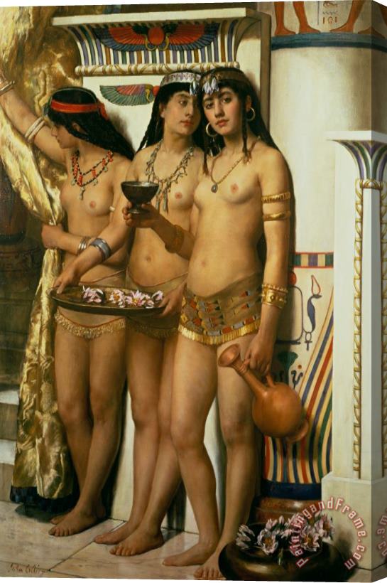 John Collier The Handmaidens of Pharaoh Stretched Canvas Painting / Canvas Art
