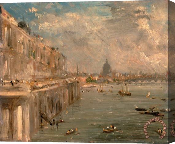John Constable Somerset House Terrace From Waterloo Bridge Stretched Canvas Painting / Canvas Art