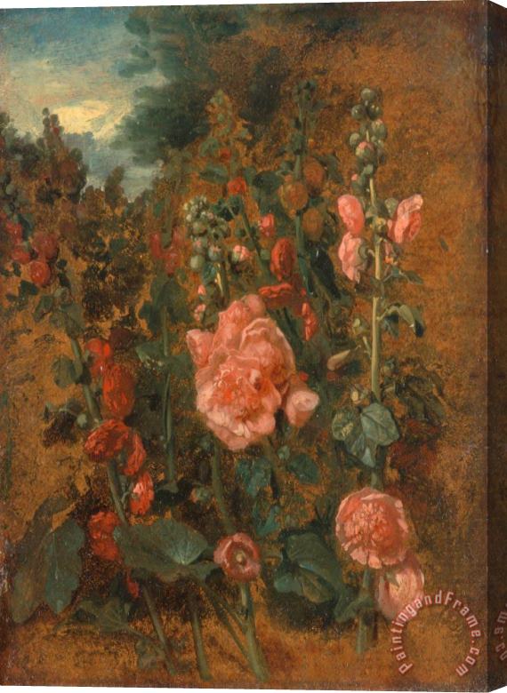 John Constable Study of Hollyhocks Stretched Canvas Painting / Canvas Art