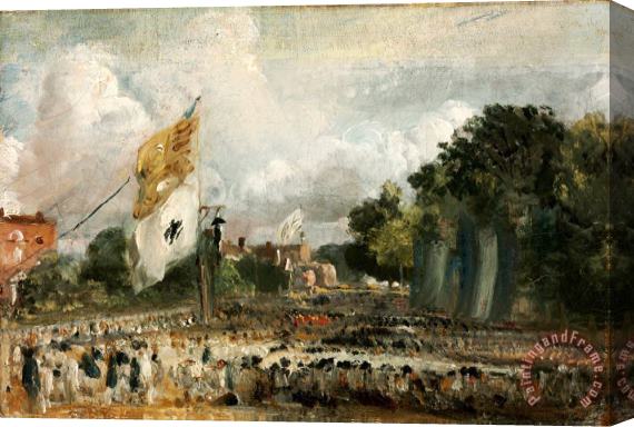 John Constable The Celebration in East Bergholt of The Peace of 1814 Concluded in Paris Between France And The Allied Powers Stretched Canvas Print / Canvas Art