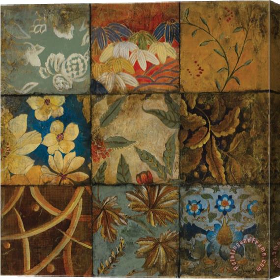 John Douglas Floral Mosaic Iv Stretched Canvas Painting / Canvas Art