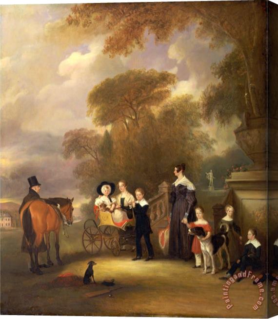 John Ferneley The Rev. And Mrs. Henry Palmer with Their Six Younger Children at Withcote Hall, Near Oakham, Leices Stretched Canvas Painting / Canvas Art