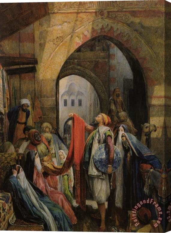 John Frederick Lewis A Cairo Bazaar The Della 'l' Stretched Canvas Painting / Canvas Art