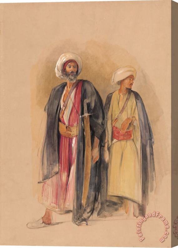 John Frederick Lewis Sheik Hussein of Gebel Tor And His Son Stretched Canvas Print / Canvas Art