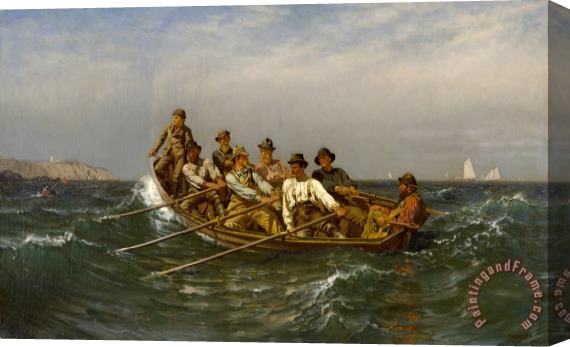 John George Brown Pull for The Shore, 1878 Stretched Canvas Painting / Canvas Art
