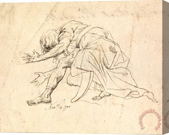 John Hamilton Mortimer A Man Kneeling Stretched Canvas Painting / Canvas Art