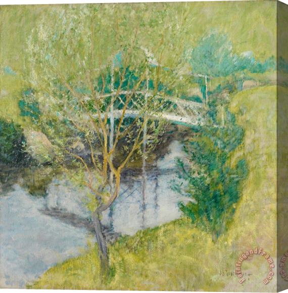 John Henry Twachtman The White Bridge Stretched Canvas Print / Canvas Art