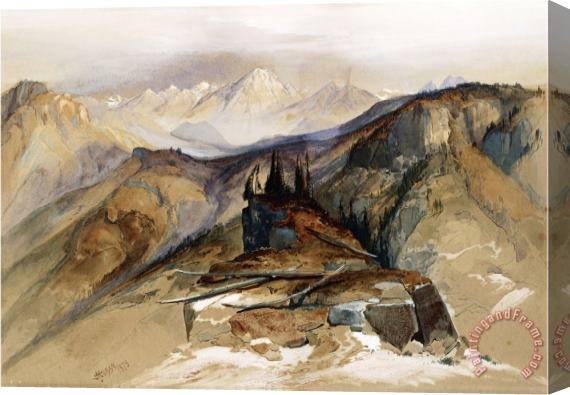 John James Audubon Distant Peaks 1873 Stretched Canvas Painting / Canvas Art