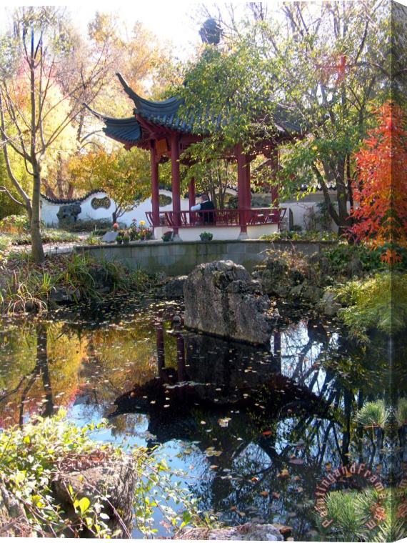 John Lautermilch Chinese Garden Stretched Canvas Painting / Canvas Art