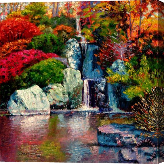 John Lautermilch Japanese Waterfall Stretched Canvas Print / Canvas Art