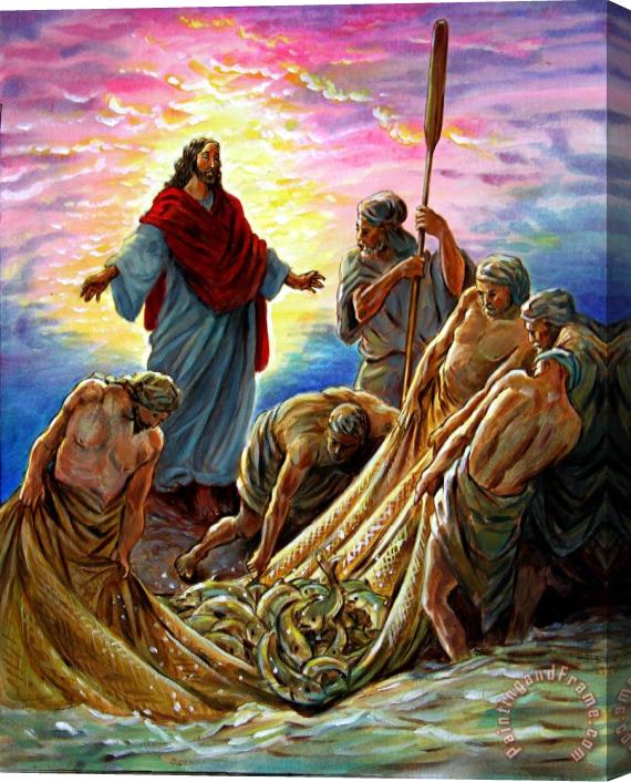 John Lautermilch Jesus Appears to the Fishermen Stretched Canvas Print / Canvas Art